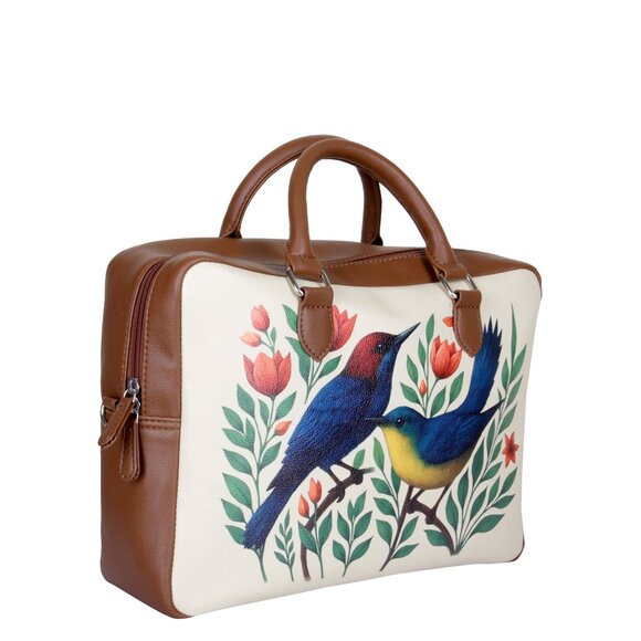 Printed Leather Buisness Top Handle Crossbody Bag for Women for Work, Daily Use - Picture 6 of 10